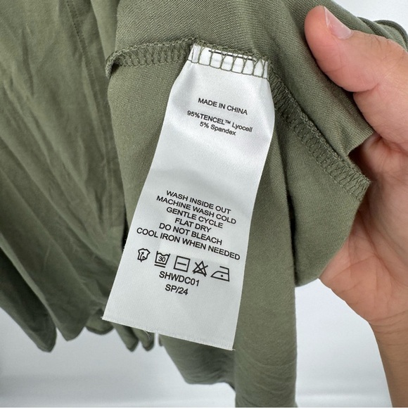 NWT Quince Tencel Jersey Midi Wrap Dress in Sage - Picture 11 of 15